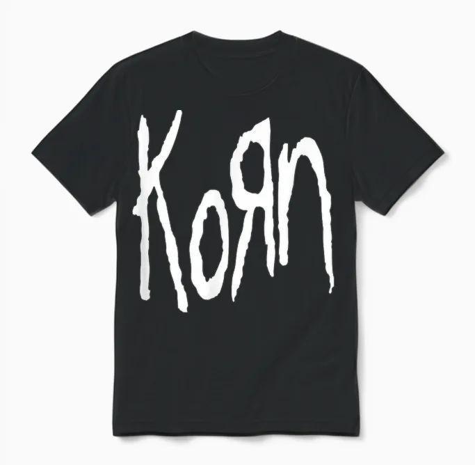 Korn Logo T-Shirt, Black, S Unisex T-Shirt in Black