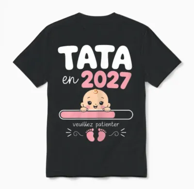 Future Tata En 2026 Cadeau Tante Annonce Grossesse Tatie Unisex T-Shirt - Black