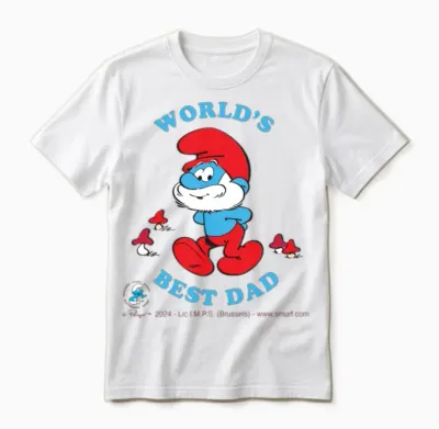 Smurfs Design World's Best Dad Unisex T-Shirt - White