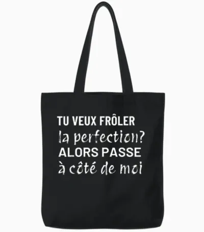 You Want to Touch Perfection Funny Gift Man Woman Tote Bags - Black