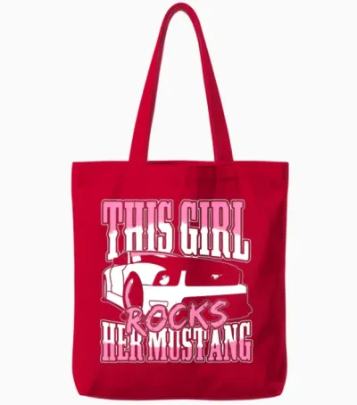 Mustang Lover - This Girl Rocks Her Mustang Tote Bags - Red