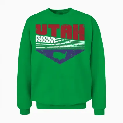 Retro Vintage Utah Usa Unisex Sweatshirt - Irish Green