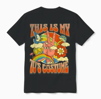 This Is My 70s Costume 70 Styles Groovy 70's Halloween 70s Unisex T-Shirt - Black