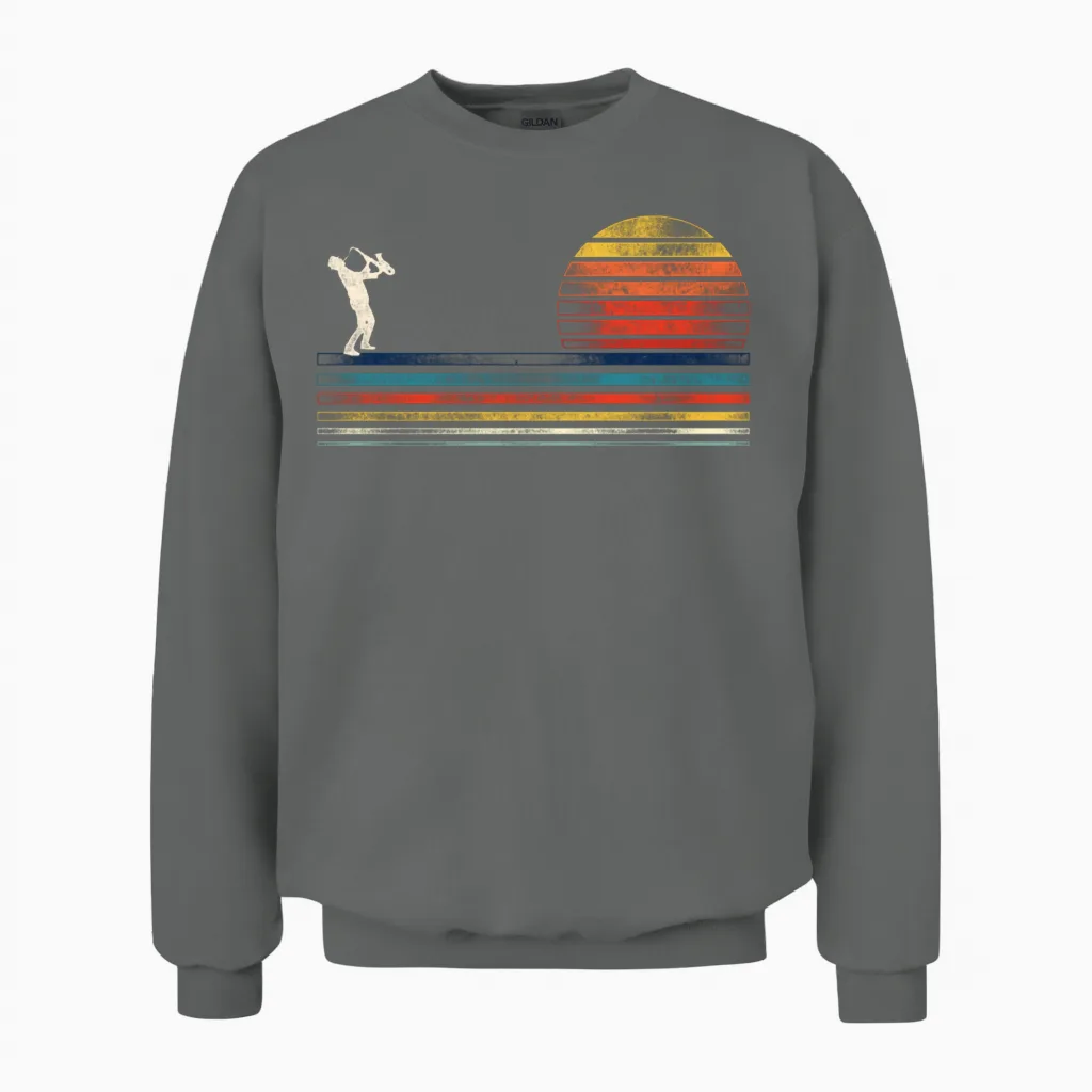 Saxophone Retro Vintage Unisex Sweatshirt - Graphite Heather