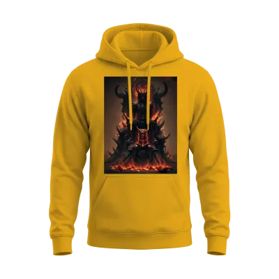 Hell's Ruler & Demon Dog Unisex Hoodie - Gold