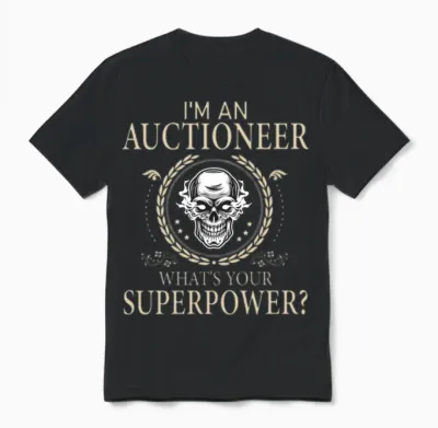 Funny Auctioneer Awesome Unisex T-Shirt - Black