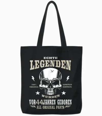 Lustiger Spruch Mann Frau Zum 44. Geburtstag Geschenk Tote Bags - Black