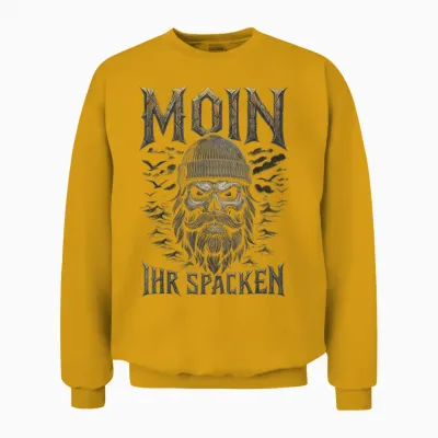 Moin Ihr Spacken North German Low German Skull Moin Unisex Sweatshirt - Gold