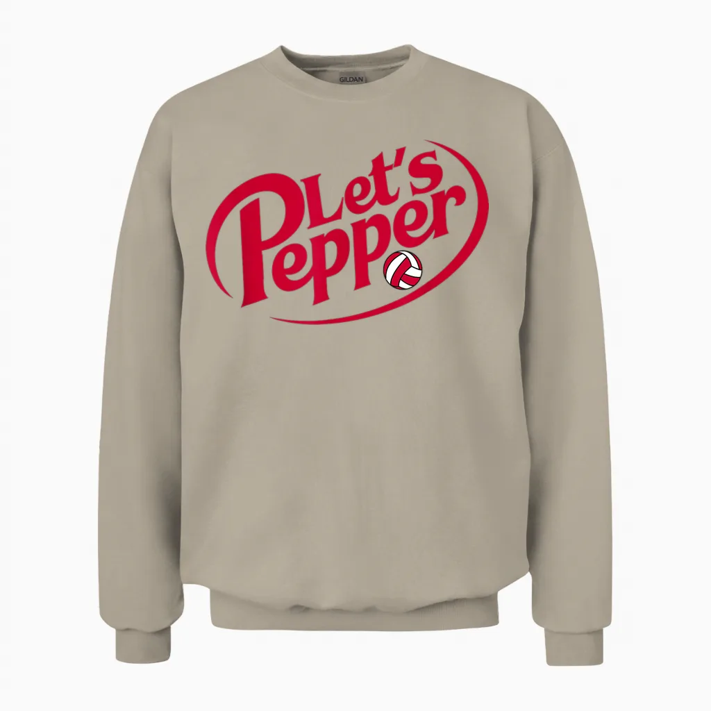 Funny Girls Volleyball Let's Pepper Practice Term Great Unisex Sweatshirt in Sand