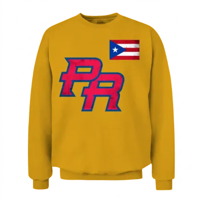 Puerto Rico 2023 Baseball Flag Pride Red Boricua Unisex Sweatshirt - Gold