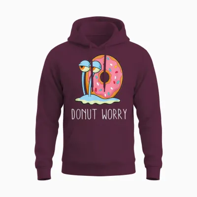 Spongebob Schwammkopf Donut Worry Gary Unisex Hoodie - Maroon