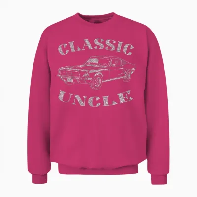 Funny Uncle Saying Classic Car Graphic Unisex Sweatshirt - Heliconia