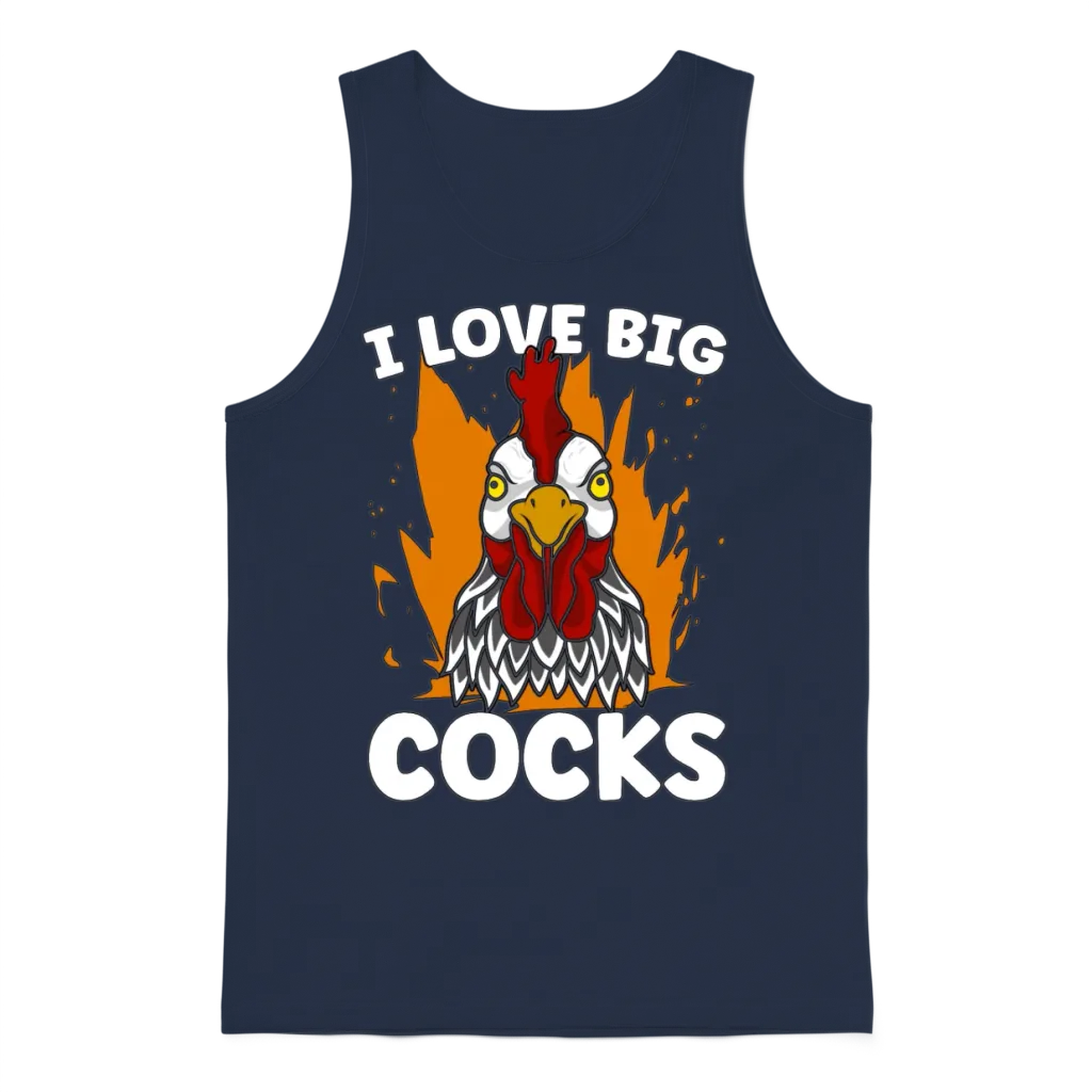 Cock I Love Big Cocks Chicken Lovers Cock Lover Unisex Tank Top - Navy