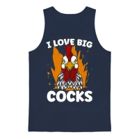 Cock I Love Big Cocks Chicken Lovers Cock Lover Unisex Tank Top - Navy – 1