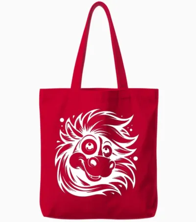 Funny Horse with Funny Eyes Tote Bags - Red