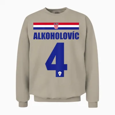 Croatia Drinking Jersey Party Jersey T-Shirt, White Unisex Sweatshirt - Sand