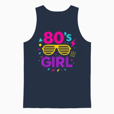 Lunettes De Soleil Rétro Pour Fille Des Années 80 Avec Style Années 80 Unisex Tank Top - Navy