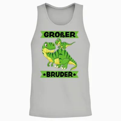 Dinosaur Big Brother 2025 Cute T-Rex Dino Unisex Tank Top - Ash