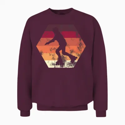 Roller Boy Retro Vintage Unisex Sweatshirt - Maroon