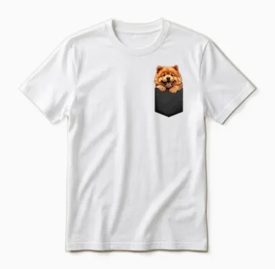 Fonny Chow Chow Puppy in a Pocket Pet Lover Unisex T-Shirt - White
