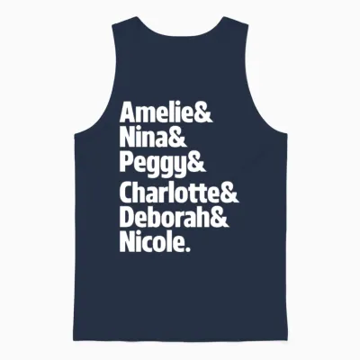 Amelie & Nina & Peggy & Charlotte & Deborah Techno Unisex Tank Top - Navy