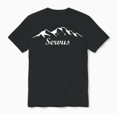 Mountain Design Servus Heartbeat for Mountains Mountain Greeting Hiking Unisex T-Shirt - Black