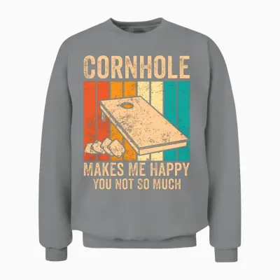 Funny Cornhole Retro Unisex Sweatshirt - Sport Grey