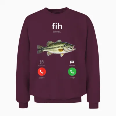Fih Calling Decline Accept Phone Call Funny Fish Unisex Sweatshirt - Maroon