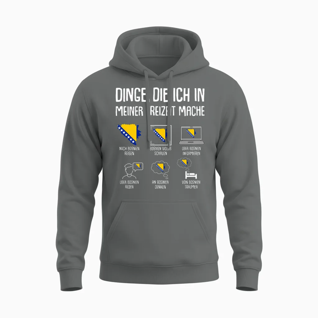 Bosnien Reise Damen Herren Kinder Langarmshirt Unisex Hoodie in Graphite Heather