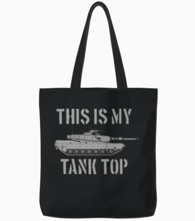 This Is My Tank Top Abrams Tank Funny Military Tote Bags - Black