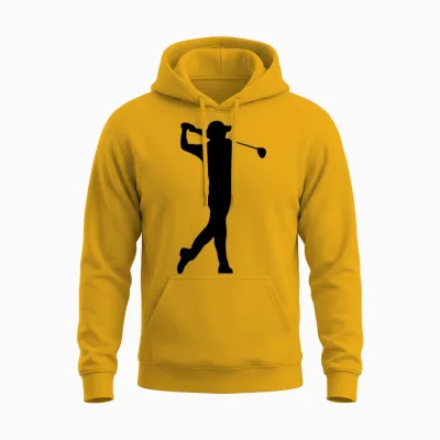 Golfer Silhouette Golf Player - Gift Idea Unisex Hoodie - Gold