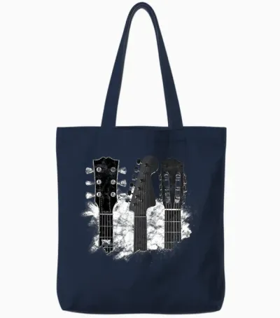 T-Shirt with German Text "guitarists" Tote Bags - Navy