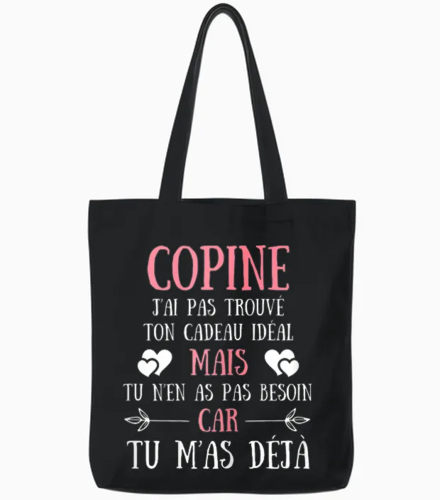 Girlfriend Funny Gift Idea Personalized Women Tote Bags in Black