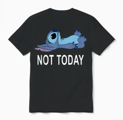 Disney Lilo & Stitch Not Today Stitch Unisex T-Shirt - Black