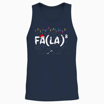 Fa (la)8 Funny Christmas Santa Fa La Math Teacher Men Women Unisex Tank Top - Navy