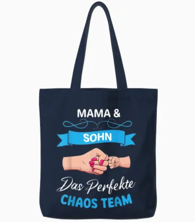 Mama Und Sohn Partnerlook Das Perfekte Chaos Team Muttertag Tote Bags - Navy