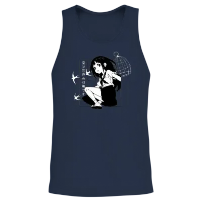 Retro-Chibi - Unisex Tank Top - Navy