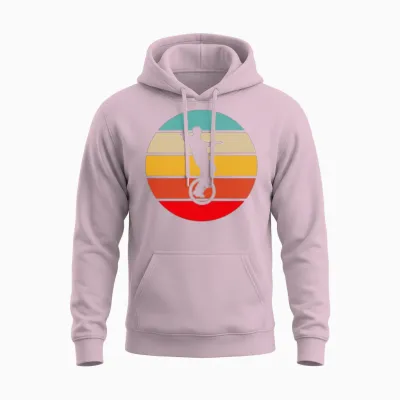 Unicycle Retro Unisex Hoodie - Light Pink