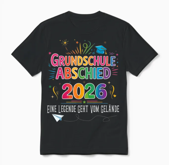 Abschluss Grundschule Geschafft 2026 Abschied Unisex T-Shirt in Black