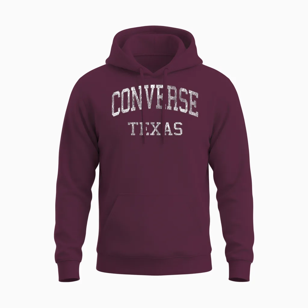 Converse Texas Tx Sportdesign Im Vintage-Stil Unisex Hoodie in Maroon