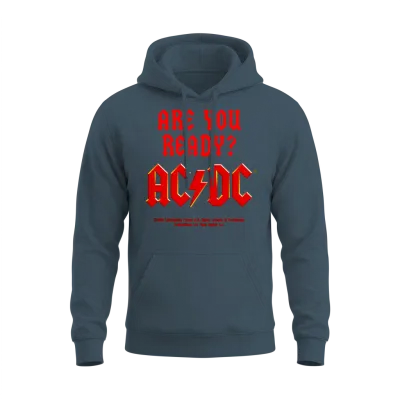 Ac/dc Red Logo Are You Ready? Unisex Hoodie - Dark Heather