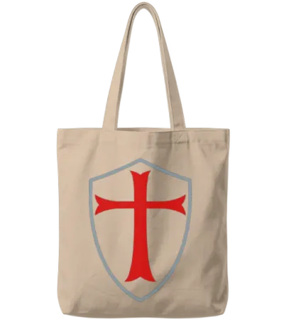 Knights Templar Shield Tote Bags - Natural