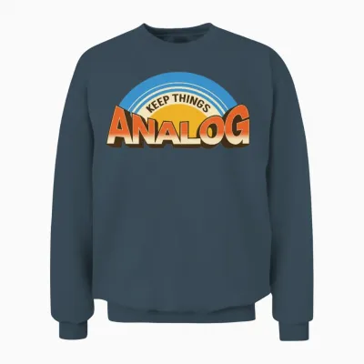 Keep Things Analog - Retro Vibes Unisex Sweatshirt - Dark Heather