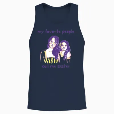 Funny Sister My Favorite People Call Me Sister Unisex Tank Top - Navy