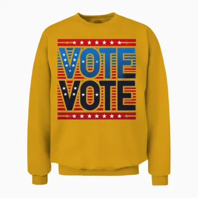 Vote Retro Style Unisex Sweatshirt - Gold