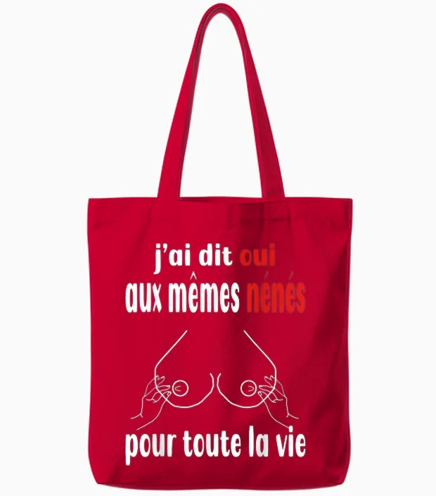 Evg Oui Même Nénés Enterrement Vie De Garçon Humour Tote Bags in Red