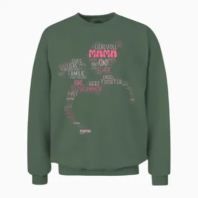 Partner Look Mother Daughter Family Mum Daughter Mother's Day T-Shirt, Black Unisex Sweatshirt - Military Green