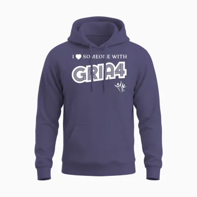 I Love Someone with Gria4 Unisex Hoodie - Heather Sport Dark Navy