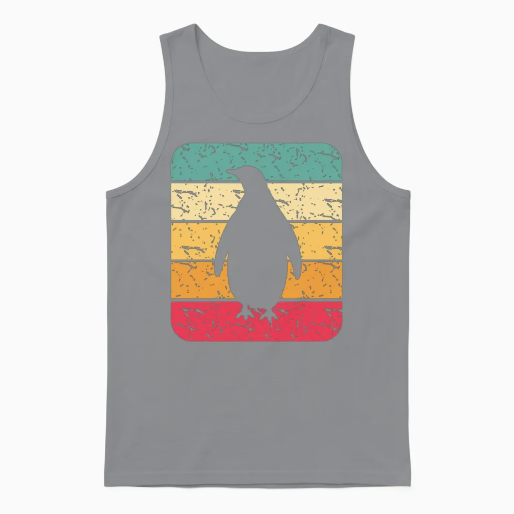 Retro Penguin Silhouette Unisex Tank Top - Sport Grey