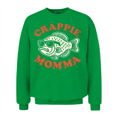 Crappie Momma Retro Fishing Unisex Sweatshirt - Irish Green